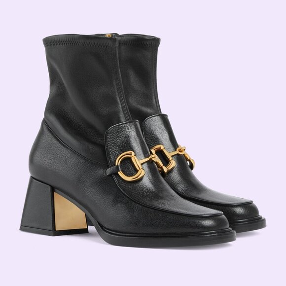 NIB Gucci horsebit black leather ankle Boots - IT 39 US 9 - Picture 1 of 11